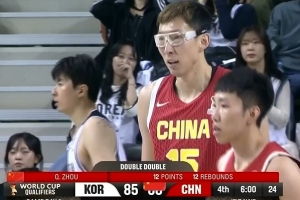 艰难止血！周琦攻防两端建功 连续拼抢篮板+独得6分打停韩国